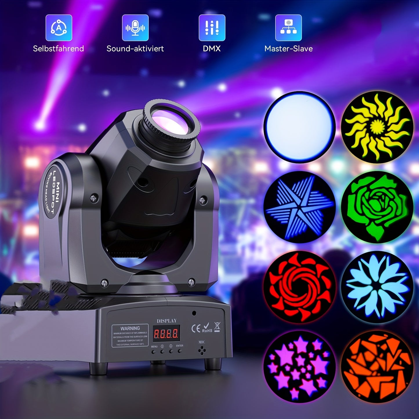 RGBW Moving Head Stage Lamp – LED Party Licht – DJ Verlichting – Club Spot – Theater Lamp – Set van 4 – 150W Krachtige LED – Aluminium Behuizing Duurzaam