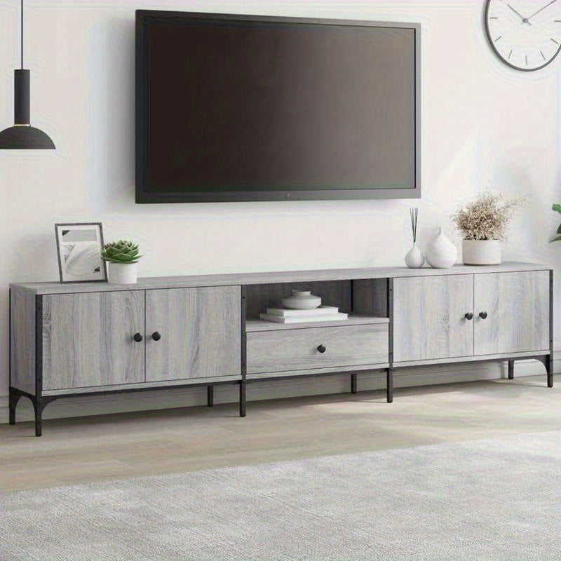 tv meubel – tv kast – televisiekast – tv meubelen – mediakast – Sonoma grijs – MDF houtmateriaal – 200x25x44 cm – ruime lade