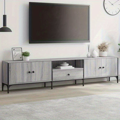 tv meubel – tv kast – televisiekast – tv meubelen – mediakast – Sonoma grijs – MDF houtmateriaal – 200x25x44 cm – ruime lade