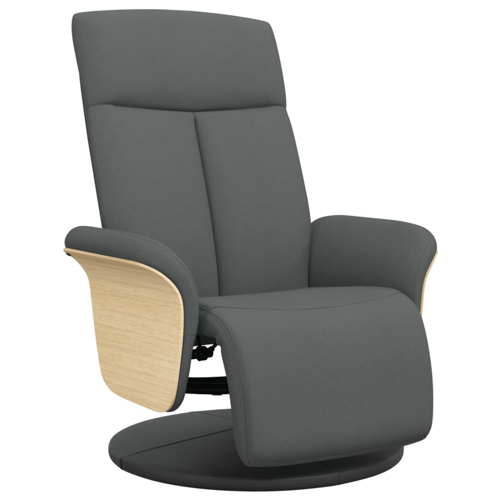 Fauteuil – Relaxfauteuil – Verstelbare Stoel – Zithoekstoel – Donkergrijze Fauteuil – Traploos Verstelbare Rugleuning – 360° Draaibaar