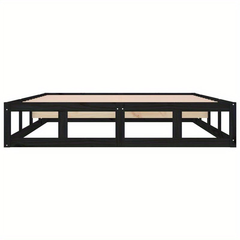 Nero Bed Frame - Modern Minimalist Platform Bed with Heavy-Duty Hardwood Construction, Easy Assembly, Tool-Free Setup, Sturdy Legs - Fits Standard Mattresses - Ideal for Small Spaces & Contemporary Bedrooms (120x200cm/ 47x79"