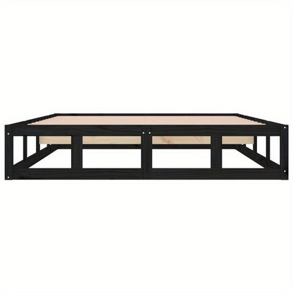 Nero Bed Frame - Modern Minimalist Platform Bed with Heavy-Duty Hardwood Construction, Easy Assembly, Tool-Free Setup, Sturdy Legs - Fits Standard Mattresses - Ideal for Small Spaces & Contemporary Bedrooms (120x200cm/ 47x79"