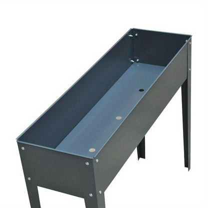 Metalen Plantenbak – Verhoogde Kruidentuinbak – Tuinbak – Plantenbak Buiten – Balkonbak – Met Voeten – 100 x 30 x 80 cm – 3 Afvoergaten