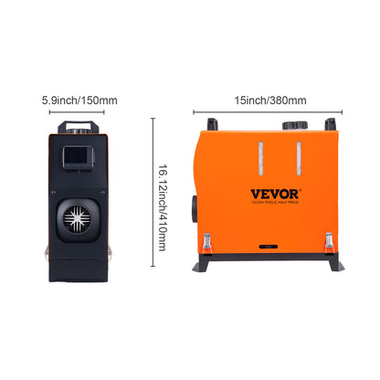 Dieselheater – Standkachel – Luchtverwarmer – Diesel Kachel – Mobiele Heater – 12V 5KW Vermogen – Afstandsbediening en LCD Display – 5 Liter Brandstoftank