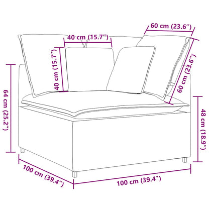 Modulaire Hoekbank – Modulaire Bank – Banken – Hoekbank – Zithoek – Donkergrijs – Corduroy Polyester – Stevig Metaal Frame