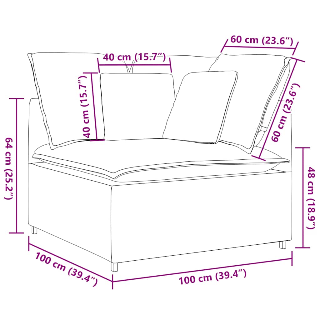 Hoekbank – Modulaire Bank – Loungebank – Sofa – Zithoek – Donkergroen – Corduroy Stof – Stevig Metalen Frame
