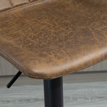 Barkrukken – Barstoelen – Barstoelen Set – Keukenstoelen – Krukken – Verstelbaar 43-110 cm – 360° Draaibaar – Polyester Bruin