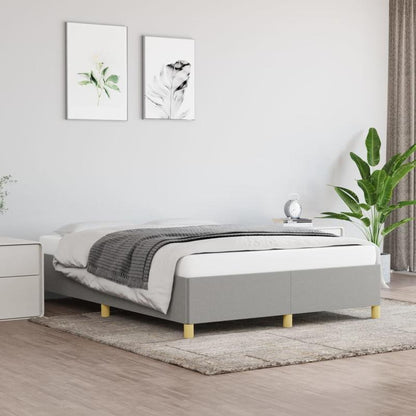 Contemporary Wooden Bed Frame with Grigio Chiaro 140x200cm Tissue - Removable Mattress, All-Season Comfort, Easy Assembly, No Power Needed, Modern Minimalist Design for Small Spaces, Bed Frame for Bedroom, Spacesaving Furnitu