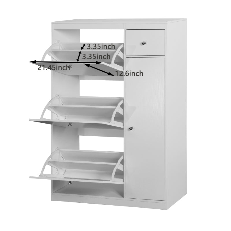 Schoenenkast – Schoenenrek – Schoenenopberger – Schoenenmeubel – Schoenenbank – Kantelfunctie – Massief Hout – 3 Uitklapbare Vakken – Smal Design