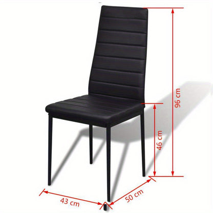 Eetkamerstoel – Eetkamerstoelenset – Stoel – Keukenstoel – Kuipstoel – Set van 7 – Zwart – Comfortabele Stoelen – Modern Design