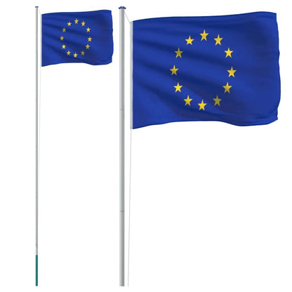 Vlaggenmast – Vlaggenstok – Vlaggenstokhouder – Vlaggenmast Aluminium – Europese Vlag – 6,23 Meter Hoog – Duurzaam Aluminium – Weerbestendig & Eenvoudige Montage