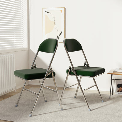 Inklapbare Stoelen – Klapstoelen – Vouwstoelen – Opklapbare Stoelen – Tuinstoelen – Set van 2 – Kunstleren Bekleding – Stevig Metalen Frame – Zithoogte 45 cm – Geschikt Binnen en Buiten
