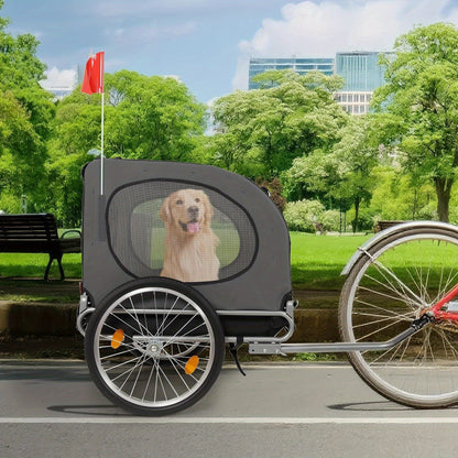 Hondenfietskar – Hondenkar – Fietskar – Hondenbuggy – Hondenaanhanger – Opvouwbaar – Geschikt voor Honden tot 40 kg – Stevig Stalen Frame – Quick Release Wielen
