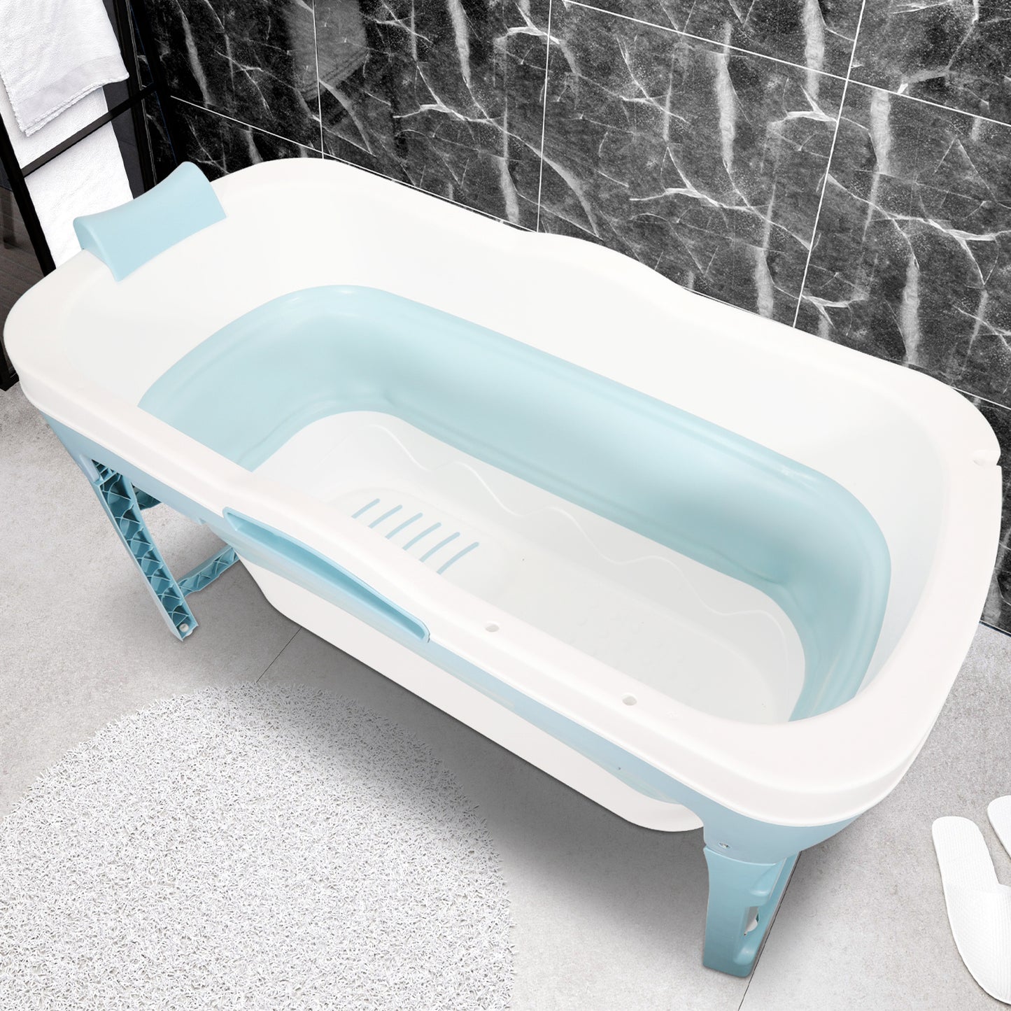 Opvouwbaar bad – Opvouwbare badkuip – Zitbad – Ligbad – Mobiel bad – 149 cm – Compact en ruimtebesparend design – Duurzaam PP en TPE materiaal