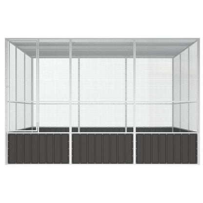 Vogelkooi – Vogelvolière – Papegaaienkooi – Parkietenkooi – Dierenkooi – Gegalvaniseerd Staal – Ruim 302,5x324,5x211,5 cm – Veilig en Comfortabel Anthraciet