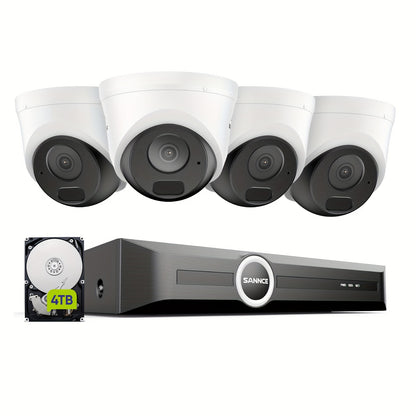 Beveiligingscamera – Camerabewaking – Buitencamera – Bewakingscamera – IP Camera – 4 Camera’s – 4TB Harde Schijf – Nachtzicht 30m – Mens/Voertuig Detectie