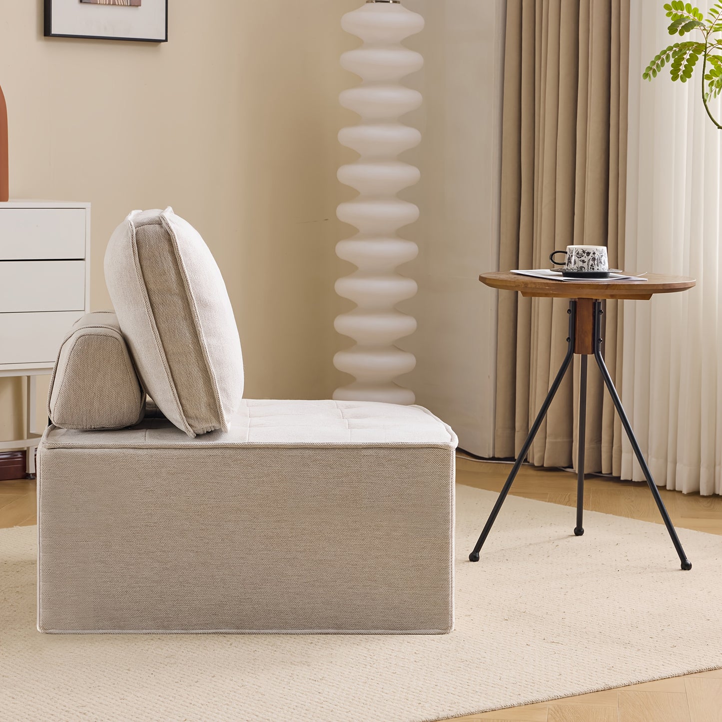 Single Sofa,  Seating Set, Living Room Armchair, Bean Bag Chair, Bedroom Sofa, Guest Room Sofa, Beige