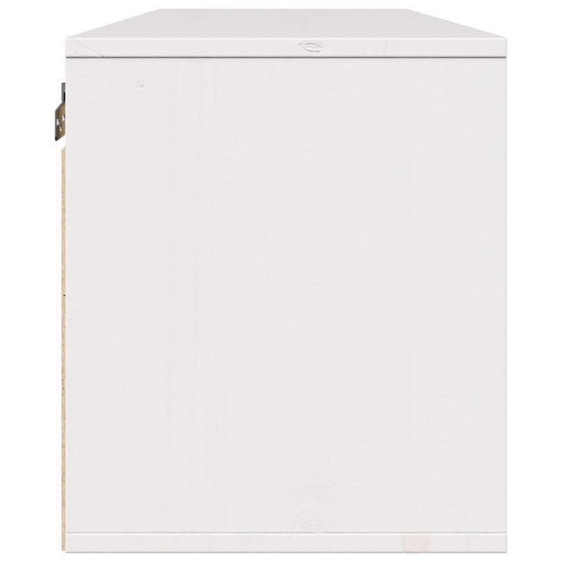Modern European Style Solid Pine Wood Wall Shelf & Storage Cabinet - White 100x30x35cm, Wall-Mounted Space-Saving Organizer for Living Room, Bedroom, Home Office (Free Shipping), Storage Furniture, Sleek European Design, Smoo