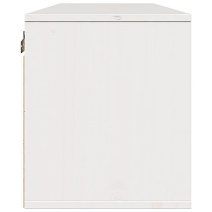 Modern European Style Solid Pine Wood Wall Shelf & Storage Cabinet - White 100x30x35cm, Wall-Mounted Space-Saving Organizer for Living Room, Bedroom, Home Office (Free Shipping), Storage Furniture, Sleek European Design, Smoo