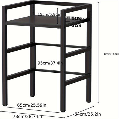 Washing Machine Shelf, Toilet Shelf Over Washing Machine Toilet, Washing Machine Cabinet with Shelves, Overmount Cabinet, Toilet Cabinet, Towel Rail, Metal Material, 73 X 64 X 110cm, White