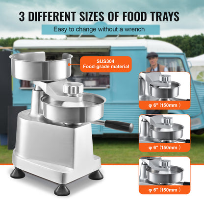 Hamburgerpers – Burger Maker – Patty Vormer – Vlees Burger Pers – Hamburger Maker – 3 Maten (10/13/15 cm) – Geanodiseerd Aluminium & RVS – Instelbare Dikte