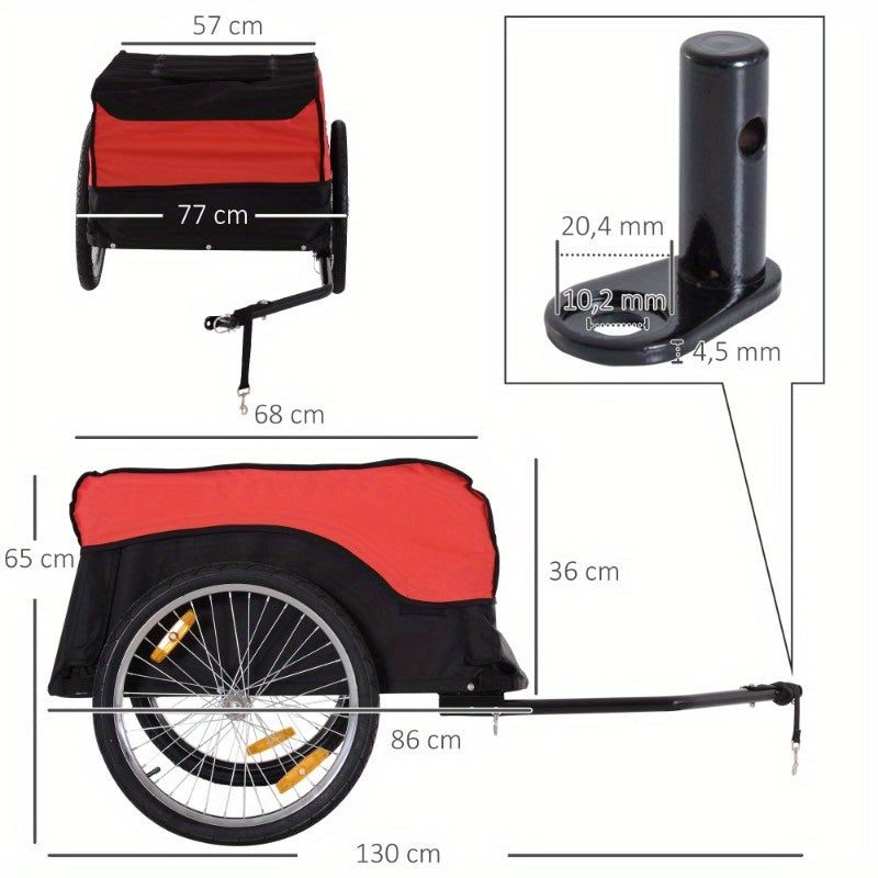 Fietsaanhanger – Transportaanhanger – Cargo Trailer – Bakfiets Aanhanger – Bagage Trailer – Compact En Lichtgewicht – Weerbestendig Kunststof Metalen Frame