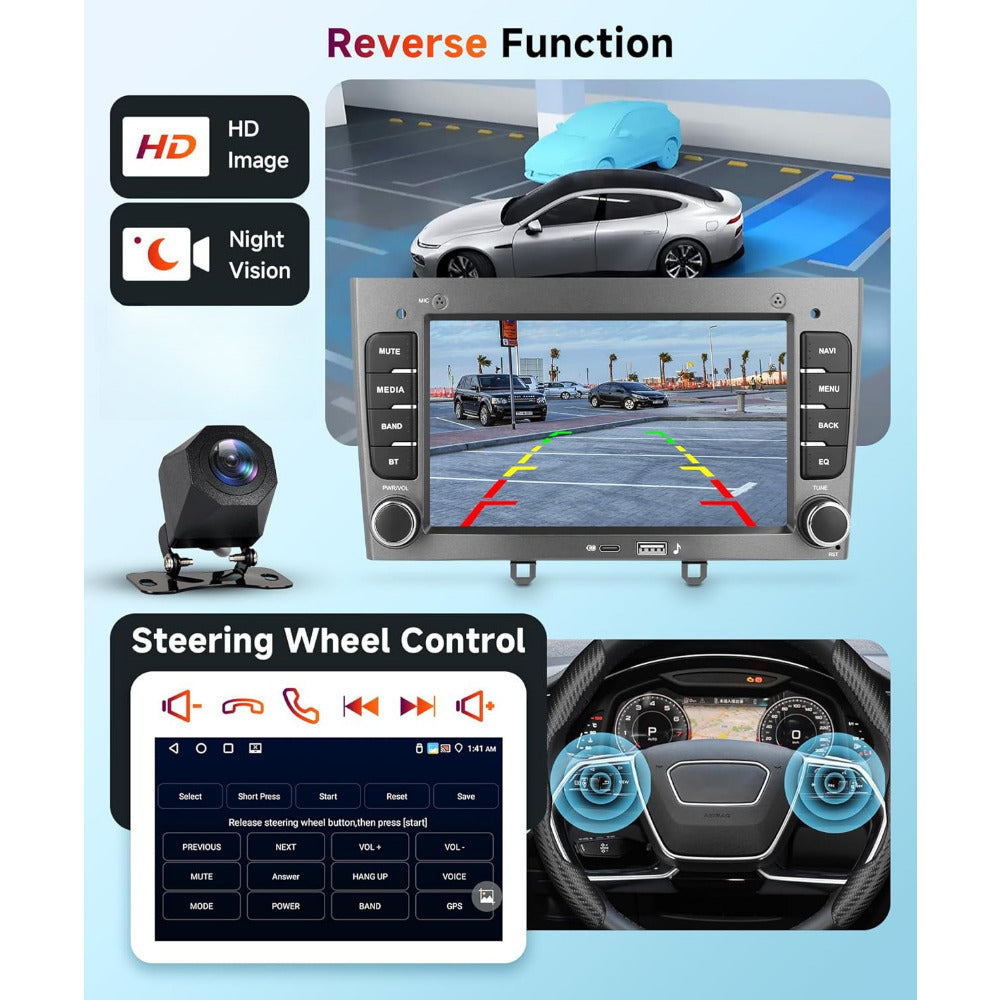 Android Autoradio – Multimedia Systeem – Inbouw Navigatie – Touchscreen Headunit – 7 Inch Scherm – 4G Wifi Verbinding – Android 15 OS – Bluetooth 5.0 – Wireless CarPlay & Android Auto