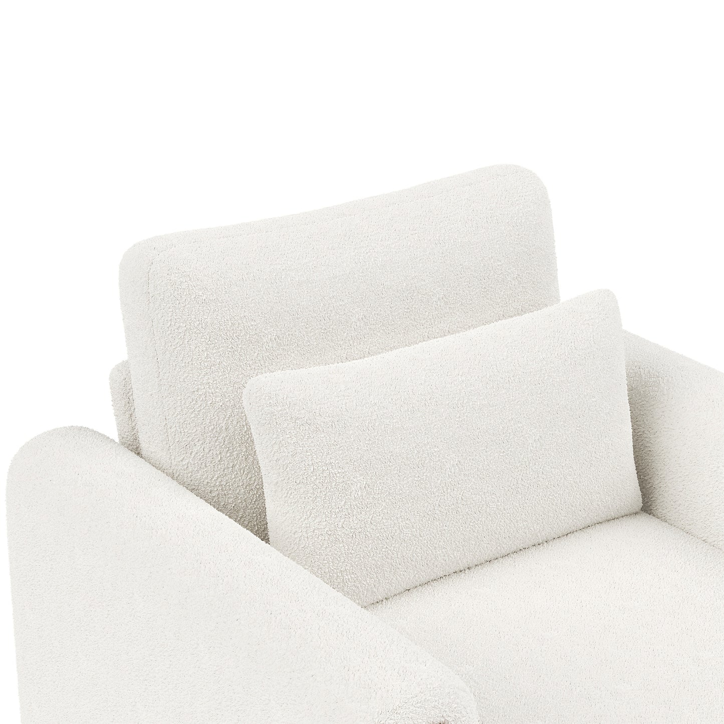 L-Vormige Hoekbank – Zithoekbank – Hoekbank – Sectiebank – Loungesofa – Oversized 4-Zits – Bamboe Zonder Houten Frame – Golvende Wolk Rugleuning – 4 Decoratieve Kussens – Diepe Brede Zitplaatsen – Wit