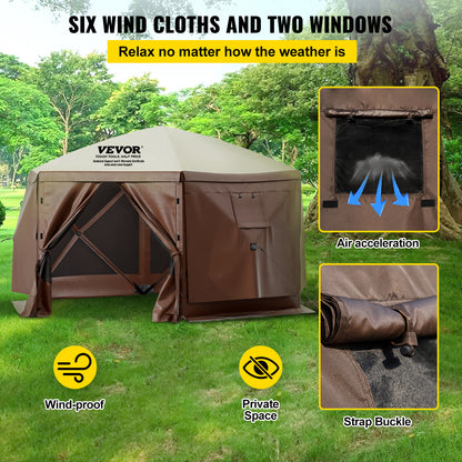 Pop-up Camping Gazebo – Camping Tent – Partytent – Luifel – Schaduwdoek – 12x12 Voet – 300D Oxford Waterafstotend – Stevig Stalen Frame