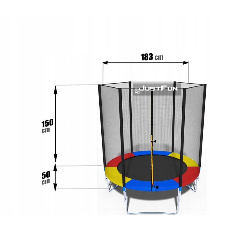 Tuintrampoline – Kindertrampoline – Buitenspeelgoed – Springmat – Veiligheidsnet – Ø 183 cm – Max Belasting 90 kg