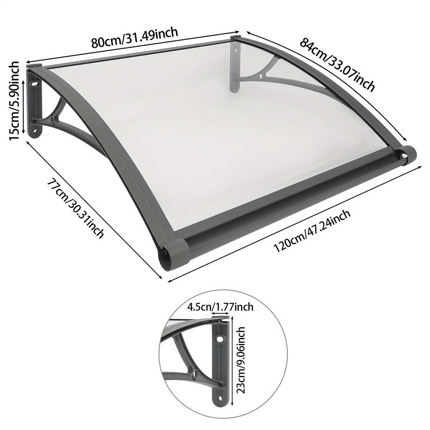 Clear Rain Shelter Cover, Window Awning Rain Shelter, Front Door Canopy, Outdoor Shelter, Door Canopy, Minimalist Shelter, Sleek Design, Weatherresistant, Durable Construction, Rain Protection, Window Cover