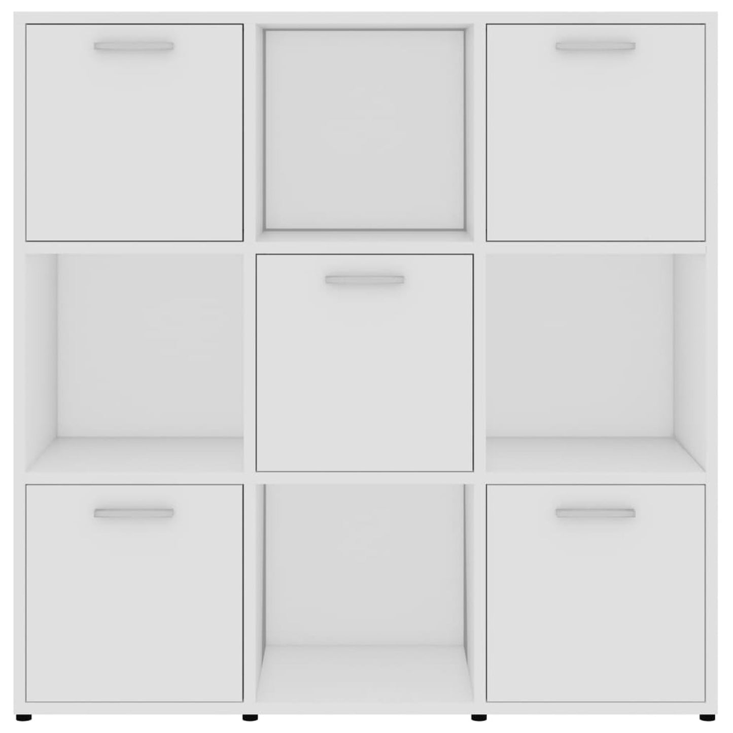 Boekenkast – Boekenrek – Opbergkast – Wandkast – Kubus Kast – Modern Wit Design – 90x90x30 cm – Met Open Vakken en Lades