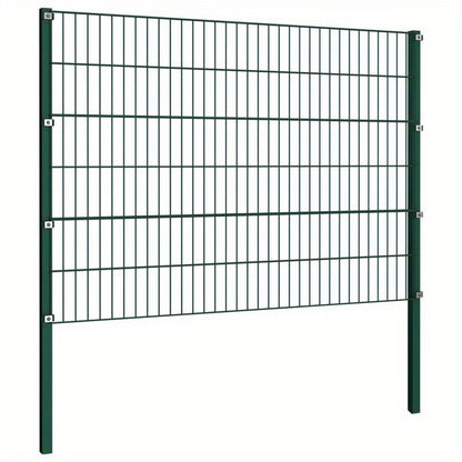 Green Iron Fence Panel with Poles Measuring 1.7X1.2 M, Both Removable And Sturdy.