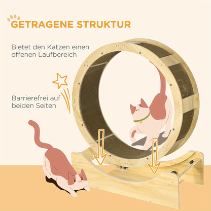 Krabpaal – Kattenboom – Kattenmeubel – Krabton – Kattenhuis – Sisal Touw – Loopwiel Met Rem – 91 cm Hoog – Khaki