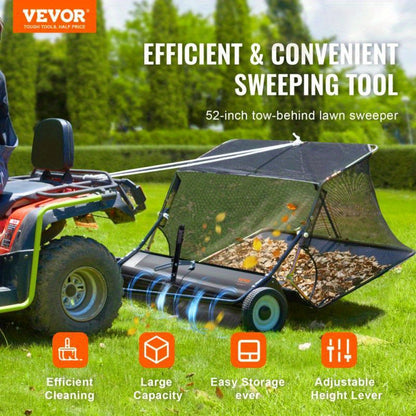 Bladveger – Bladzuiger – Bladverzamelaar – Tuinveger – Grasveger – 132 cm Werkbreedte – 740 Liter Opvangvolume – Verstelbare Veeghoogte – Duurzaam Polyester