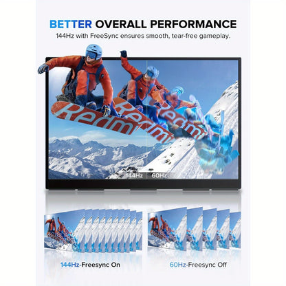 Gaming Monitor – Draagbare Monitor – 2K Monitor – Touchscreen Monitor – USB-C Monitor – 18 Inch – 144Hz Verversingssnelheid – 2560x1600 QHD Scherm