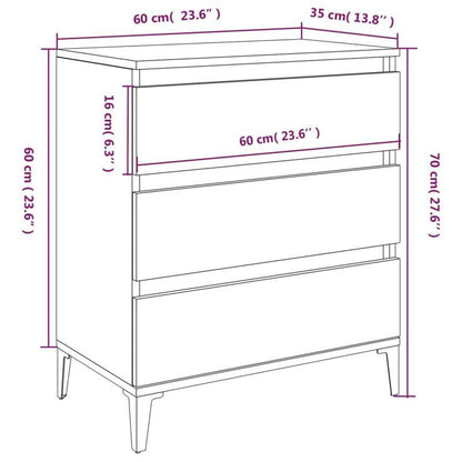 Sideboard 60x35x70cm bewerkt wood wit Removable storage practical