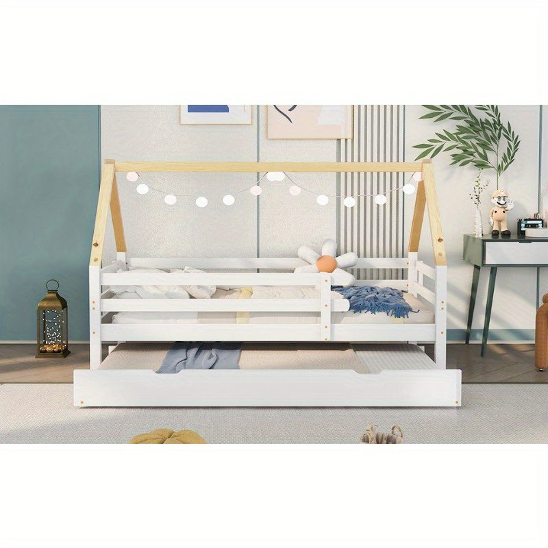 Staalbed – Metaalbed – Gastbed – Uittrekbed – Enkelsbed – Pull-Out Rolling Bed – Ruimtebesparend Design – Inclusief Dakconstructie
