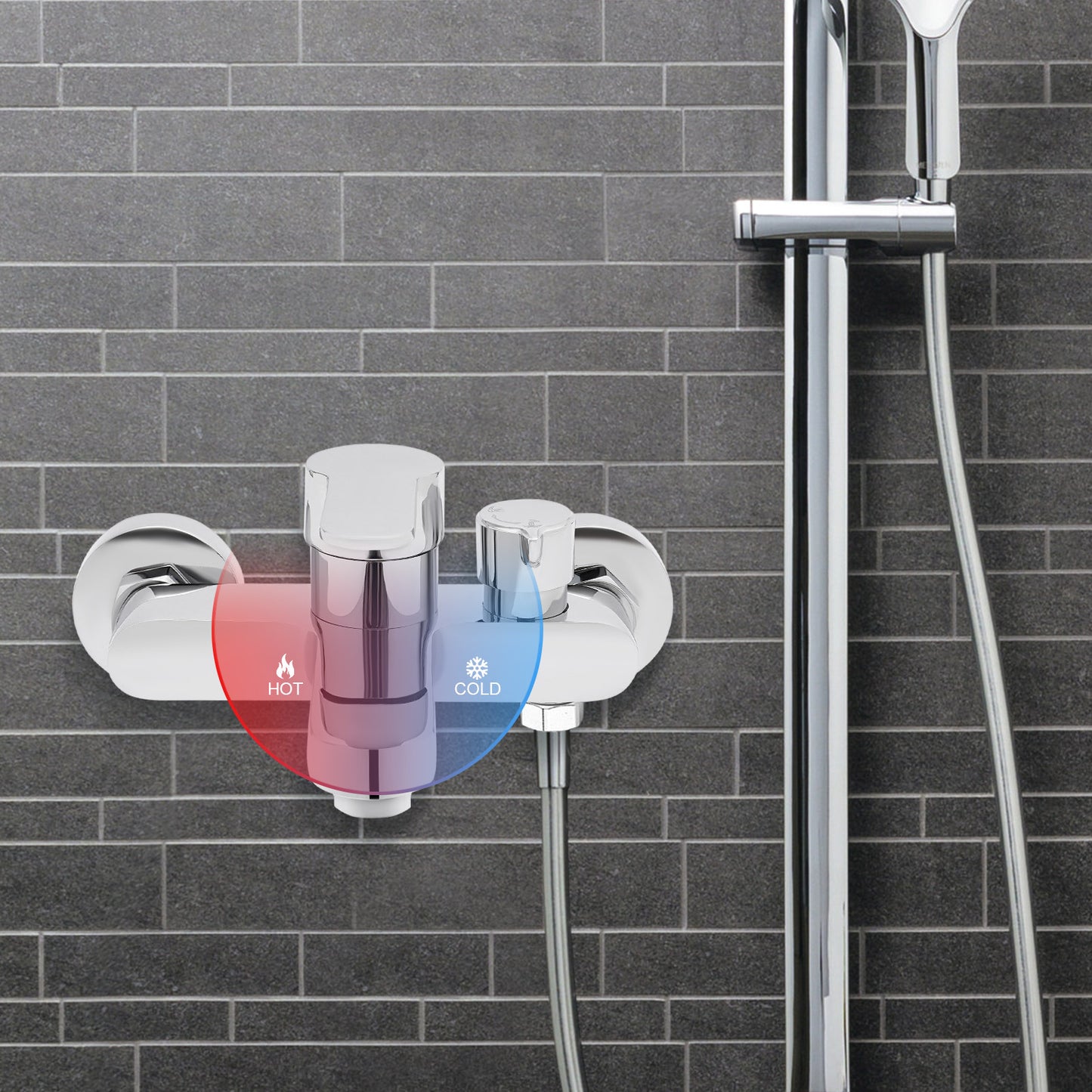 Badkraan – Mengkraan – Thermostaatkraan – Wandkraan – Badmengkraan – Messing En Keramisch – Met ABS Aerator Voor Zachte Waterstraal