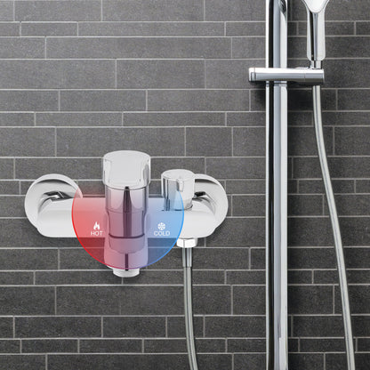 Badkraan – Mengkraan – Thermostaatkraan – Wandkraan – Badmengkraan – Messing En Keramisch – Met ABS Aerator Voor Zachte Waterstraal