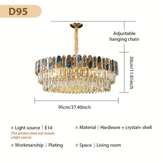 Kroonluchter – Kristallen Lamp – Plafondlamp – LED Verlichting – Hanglamp – 3-Kleur Instelbaar – Hardwired Installatie – Modern Elegant Design