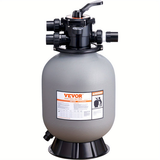 Zandfiltersysteem – Zwembadfilter – Zandfilterpomp – Waterfilter – Filterinstallatie – 65 GPM Capaciteit – 7-Weg Meerportskraan – Duurzame Kunststof Behuizing – Transparant Deksel