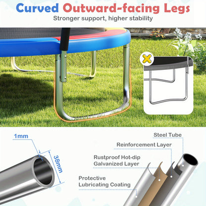 Trampoline – Springmat – Kindertrampoline – Tuintrampoline – Veiligheidsnet – Ronde Trampoline – Stevig Frame met Ladder – Veerkussen & Windbestendig
