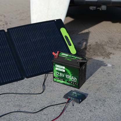 LiFePO4 Accu – Lithium Accu – Camper Accu – Zonne-energie Accu – Boot Accu – 12.8V 100Ah – 100A BMS Bescherming – Lichtgewicht & Duurzaam