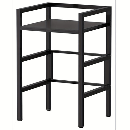 Wasmachineplank – Wasmachinekast – Opbergkast – Ombouwmeubel – Badkamerkast – Met Verstelbare Hoogte – Stevig Metalen Frame – 73x64x110 cm – Zwart