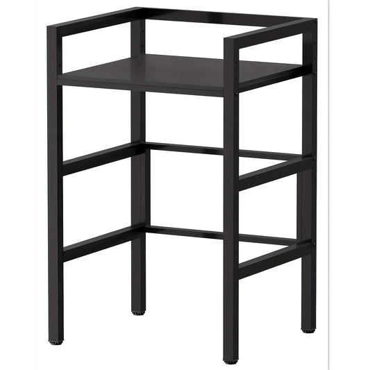 Wasmachineplank – Wasmachinekast – Opbergkast – Ombouwmeubel – Badkamerkast – Met Verstelbare Hoogte – Stevig Metalen Frame – 73x64x110 cm – Zwart