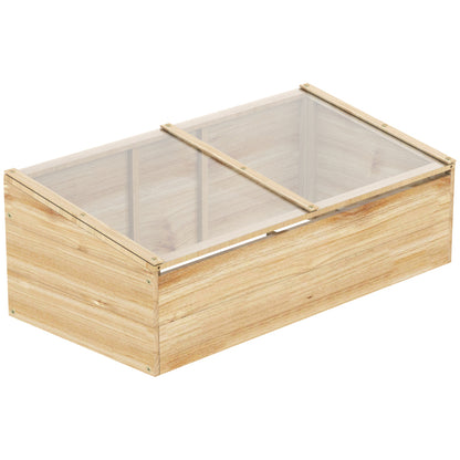 Kweekkas – Broeikas – Tuinkas – Kweekbak – Moestuinkas – Natuurlijke Grenenhouten Frame – Polycarbonaat Platen – Compact 100x50x35 cm – Sluitbaar Dak met Ventilatie