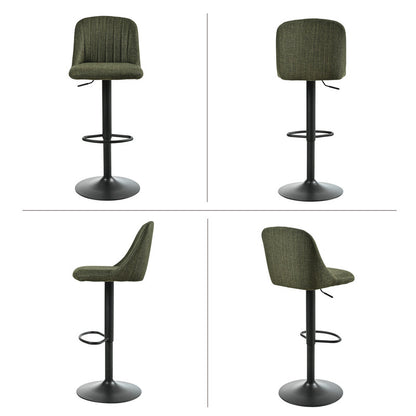 Goeurvant Modern 360° Swivel Bar Stool with Adjustable Height and Metal Base, Linen or Velvet Upholstery, Dining Counter Seat, Home Bar Furniture, Upholstered Swivel Stool, Modern Bar Chair, Minimalist Aesthetic, Rustic Styl