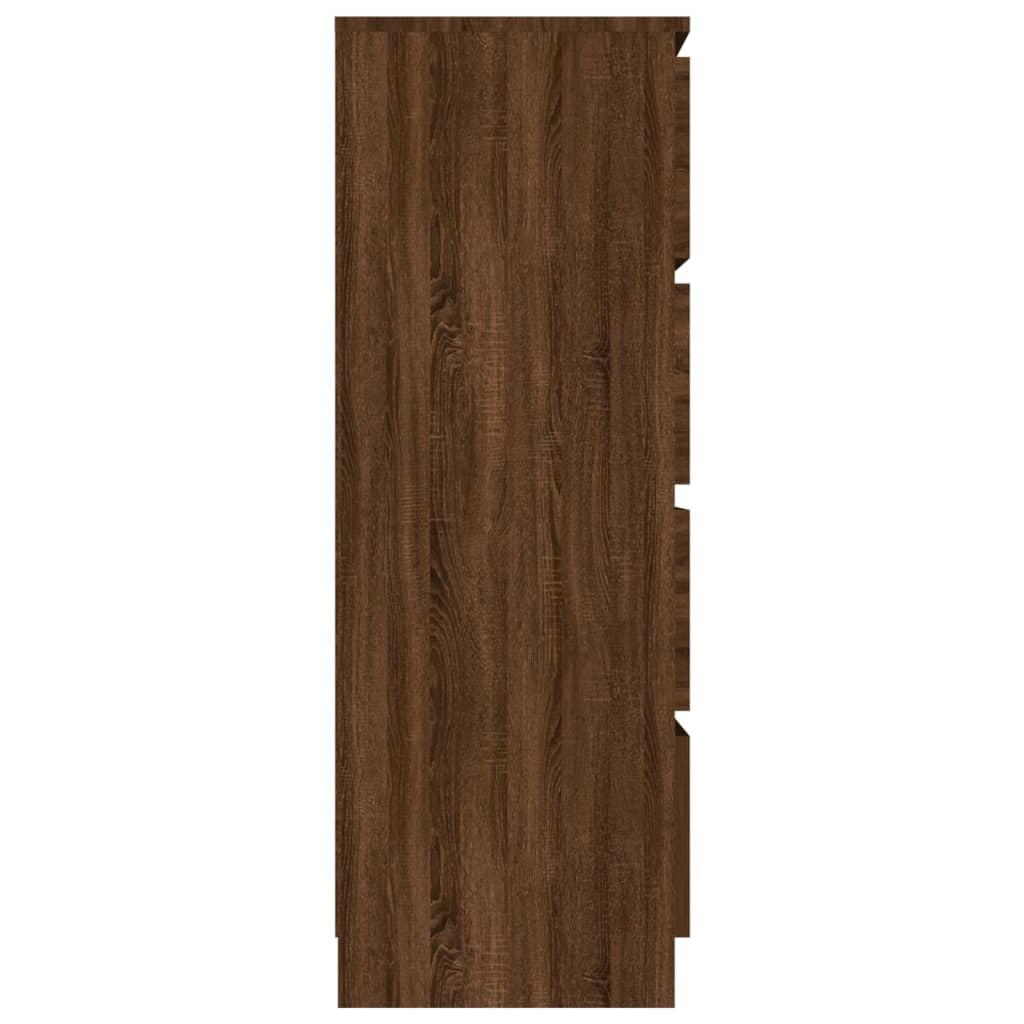 Dressoir – Sideboard – Kast – Ladekast – Opbergkast – Bruin Eikenlook – Hardhout – Compact 60x35x98,5 cm
