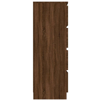 Dressoir – Sideboard – Kast – Ladekast – Opbergkast – Bruin Eikenlook – Hardhout – Compact 60x35x98,5 cm